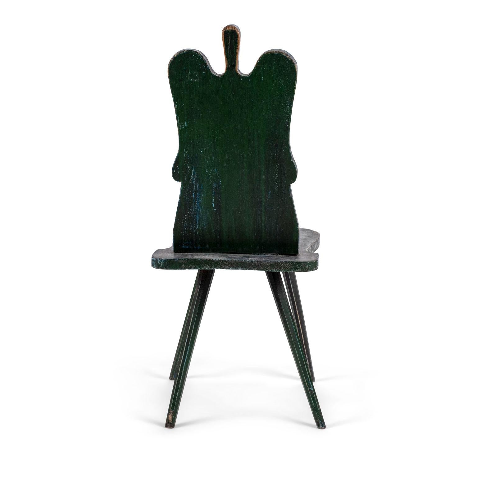 Green Painted Swedish Folk Art Chair 1