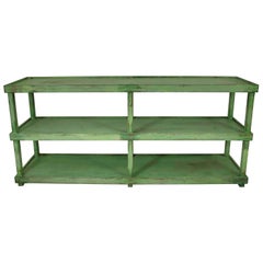 Green Painted Two-Tier Pottery Table