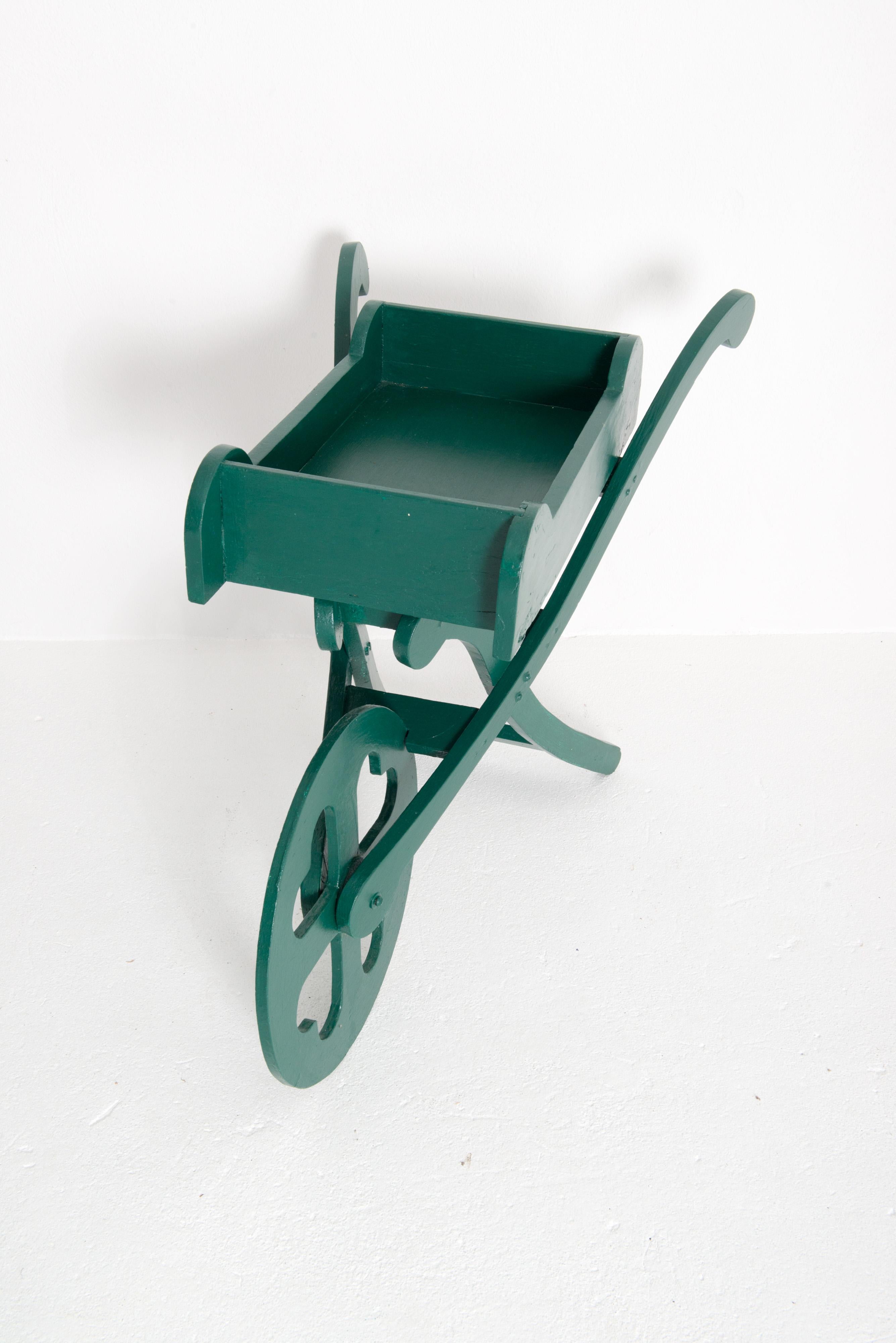 Green Painted Wood Garden Cart For Sale 2