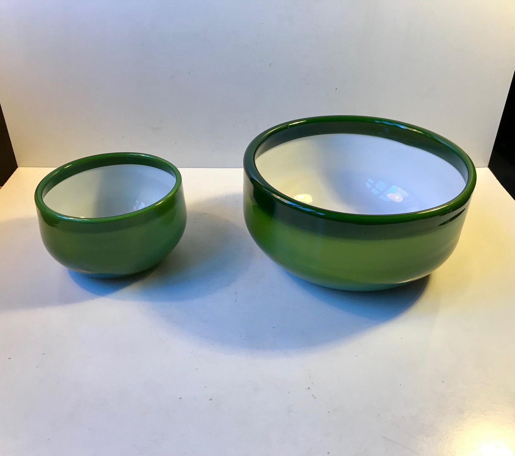 Scandinavian Modern Green Palet Snack and Salat Bowl by Michael Bang for Holmegaard, 1970s For Sale