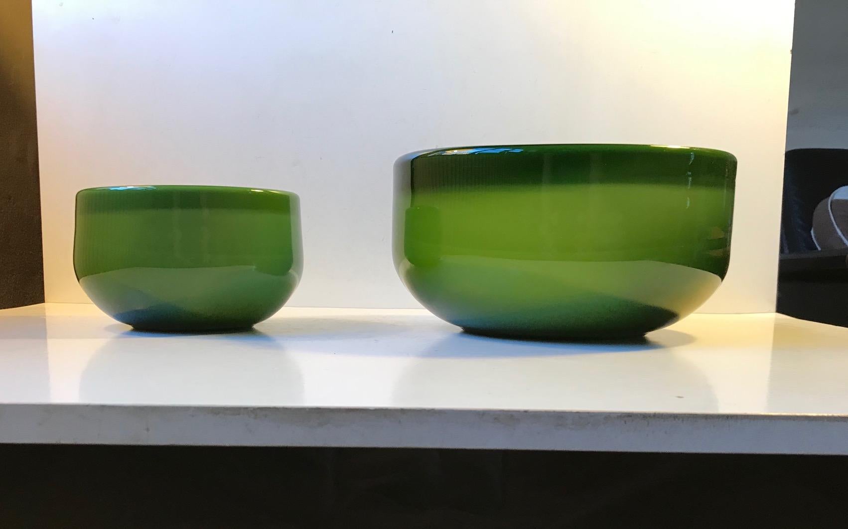 Danish Green Palet Snack and Salat Bowl by Michael Bang for Holmegaard, 1970s For Sale