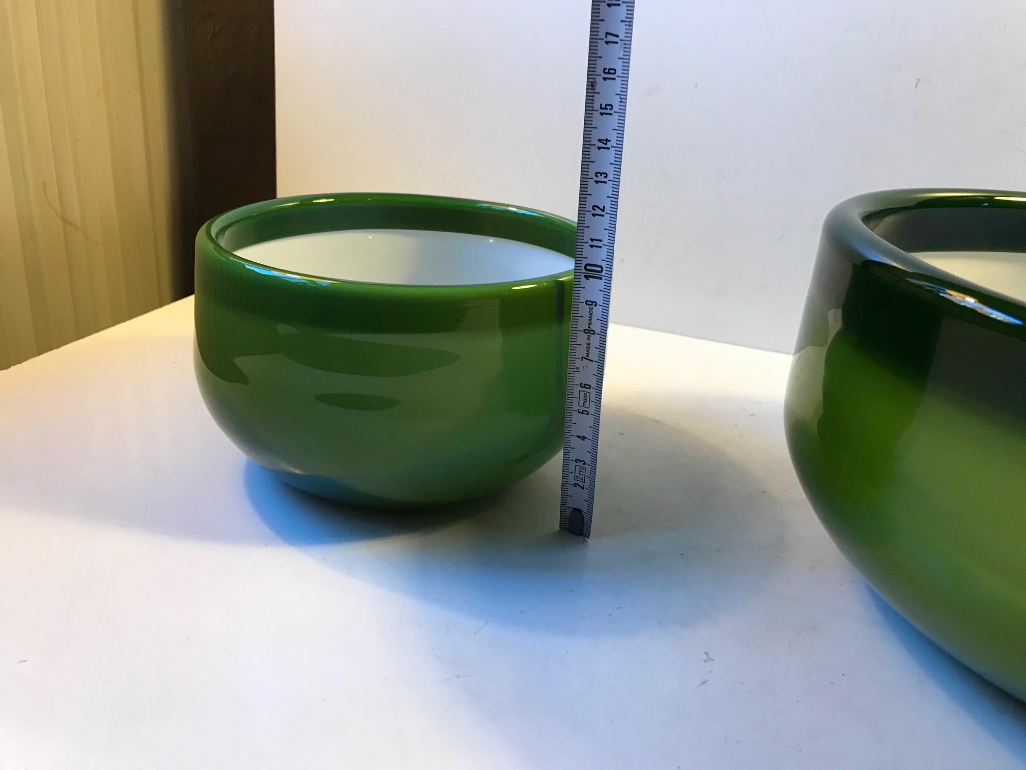 Late 20th Century Green Palet Snack and Salat Bowl by Michael Bang for Holmegaard, 1970s For Sale