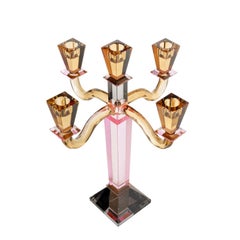 Portacandele con scultura di pappagallo verde