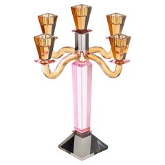 Portacandele con scultura di pappagallo verde