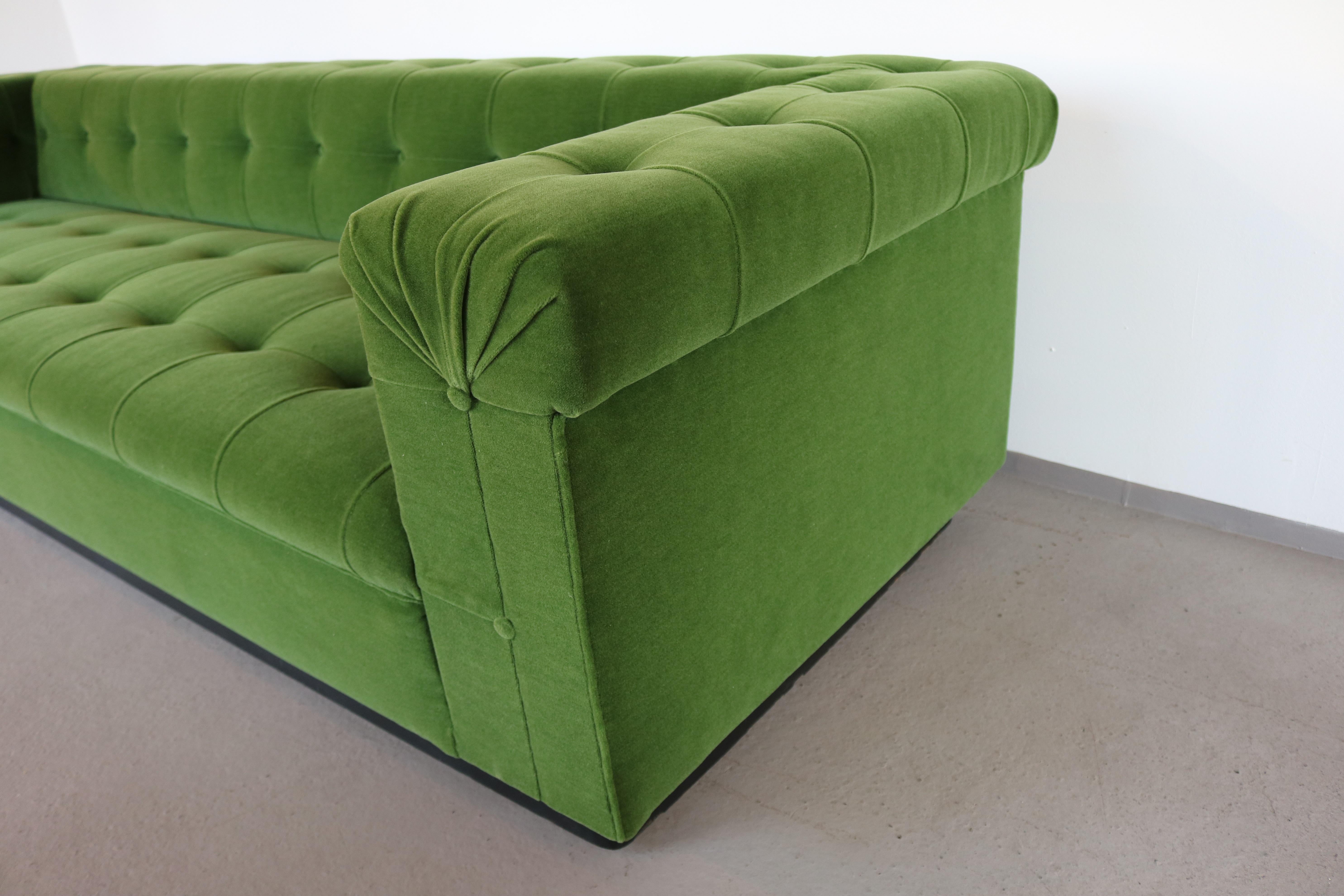 Mohair Green Party Sofa by Edward Wormley for Dunbar, 1954