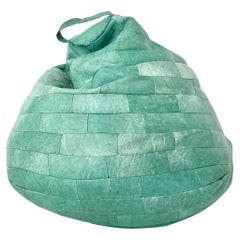 Green Patchwork Leather Bean Bag