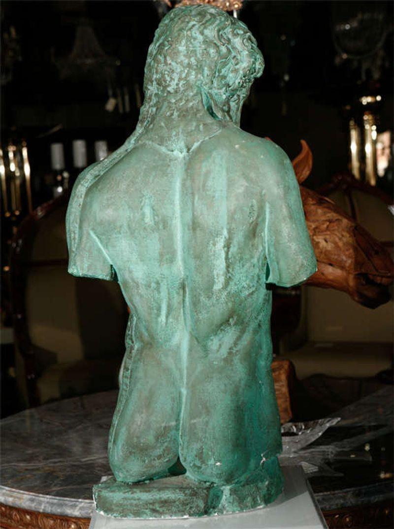 Green Patina Plaster Male Nude For Sale 2