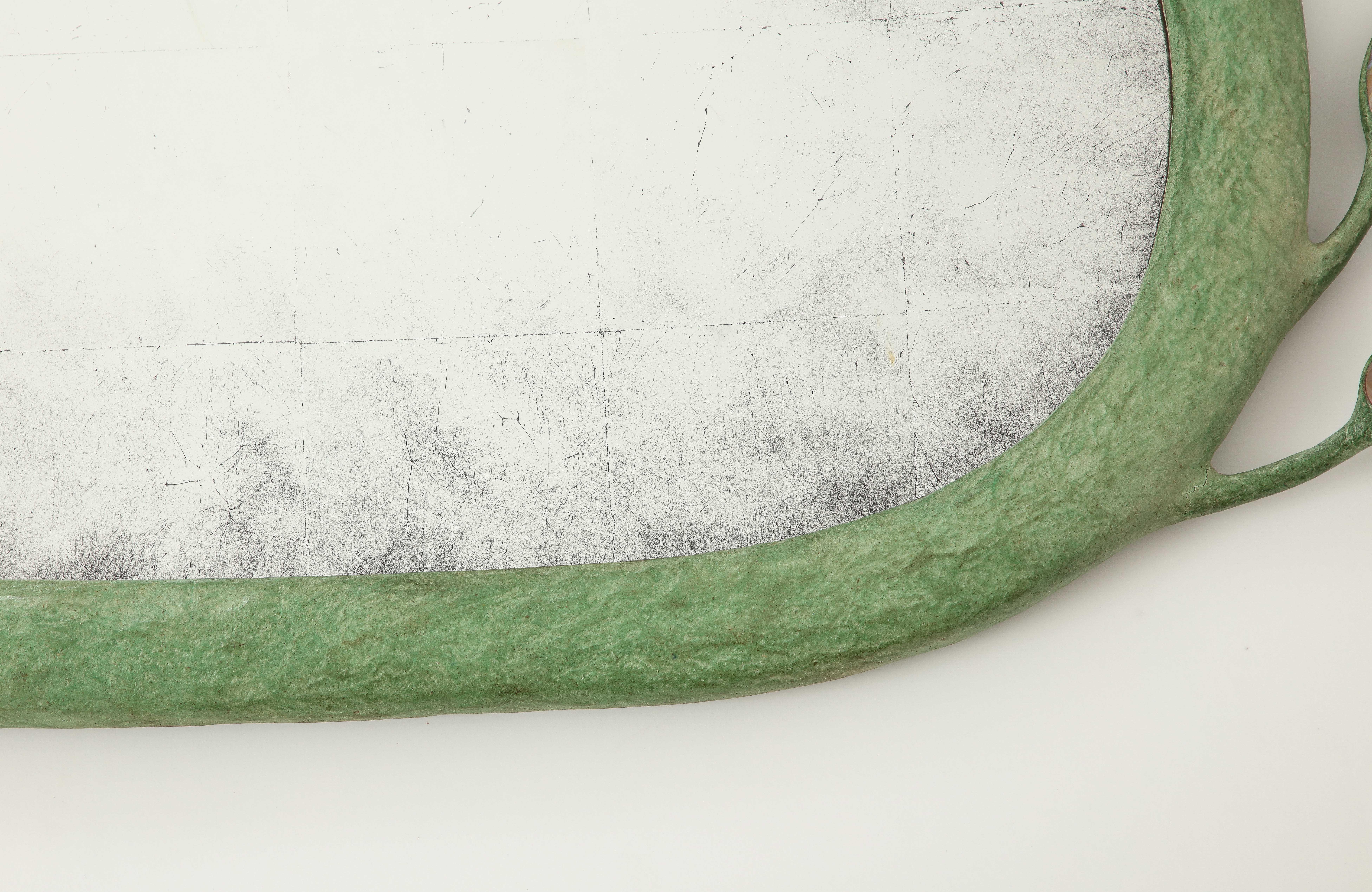Green Patinated Resin Sculptural Mirror in the Manner of Garouste & Bonetti 6