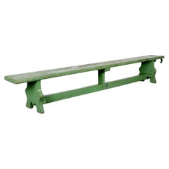 Green patinated wood bench - Casa Diez - Spain - c. 1970