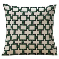 Green Patterned Waterproof Pillow with Foresta Fabric by Dedar Milano