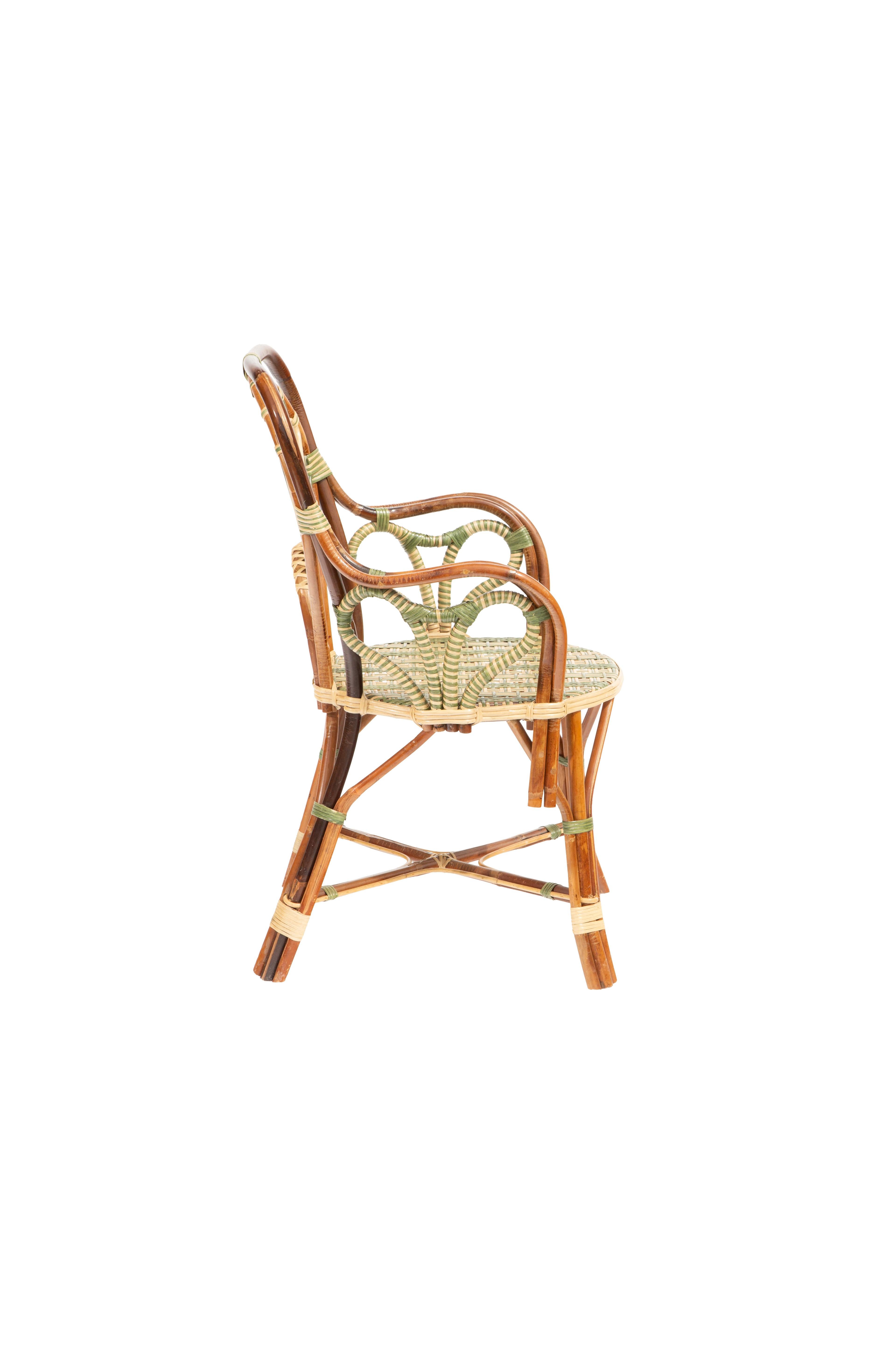 XXIe siècle et contemporain Fauteuil en rotin vert paon par Creel and Gow en vente