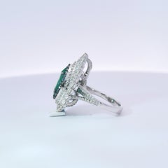 Green Pear Shaped Emerald Ring Pendent