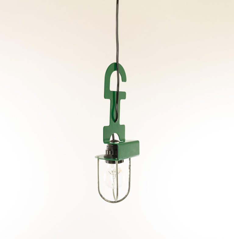 Lacquered Green Pendant or Table Lamp by Reggiani, 1970s For Sale