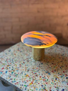 Green Pepe I, A sculptural & portable, glowing marble table lamp by on.entropy