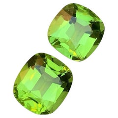 Péridot vert taille coussin, pierres naturelles non serties de 4,90 carats du Pakistan
