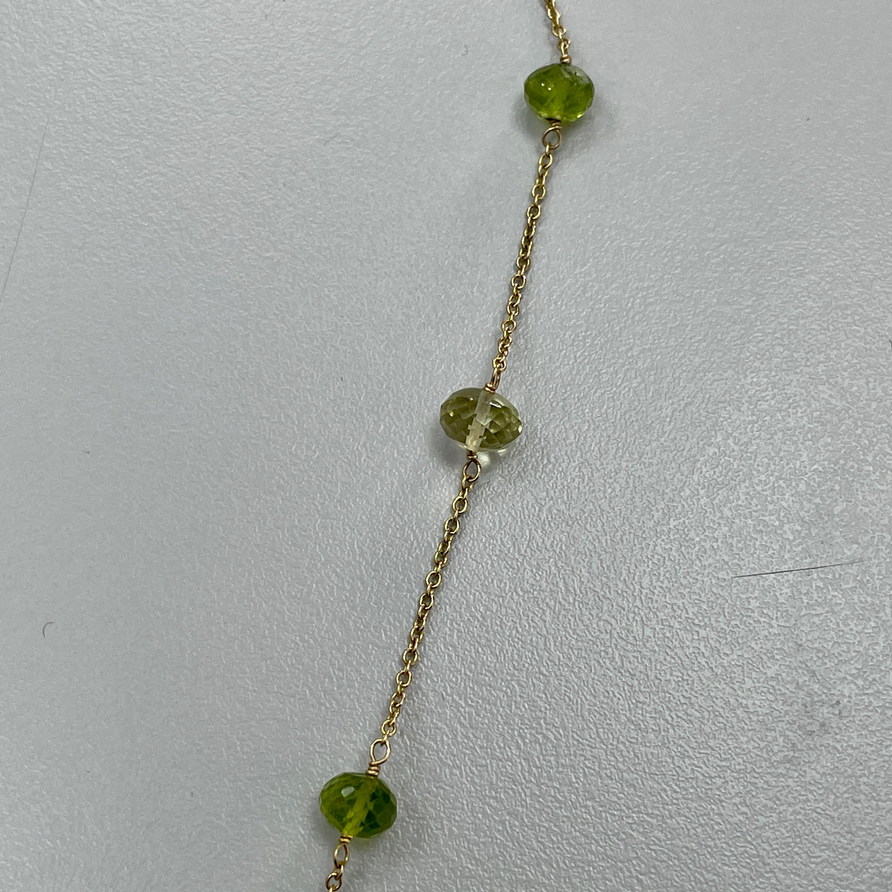 Green Peridot Yellow Cognac Necklace In New Condition For Sale In New York, NY