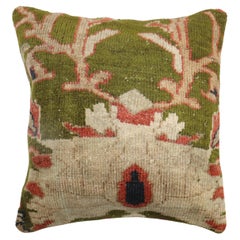 Green Persian Sultanabad Rug Pillow