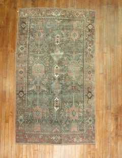 Zabihi Collection Green Persian Tribal Kurd Bidjar Rug