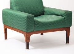 Green Piero Ranzani Armchairs, Italy 1950's