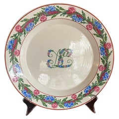 Green, Pink and Blue Floral Banded Plate