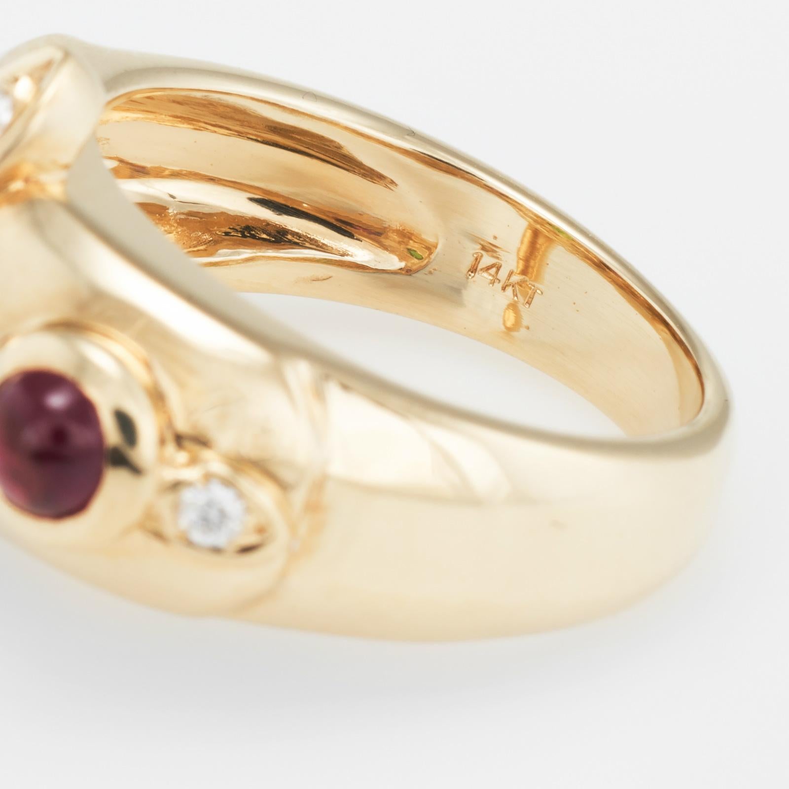 Nachlassschmuck, Vintage 14k Gelbgold Estate Jewelry, Ring mit grünem, rosa Turmalin und Diamant 1