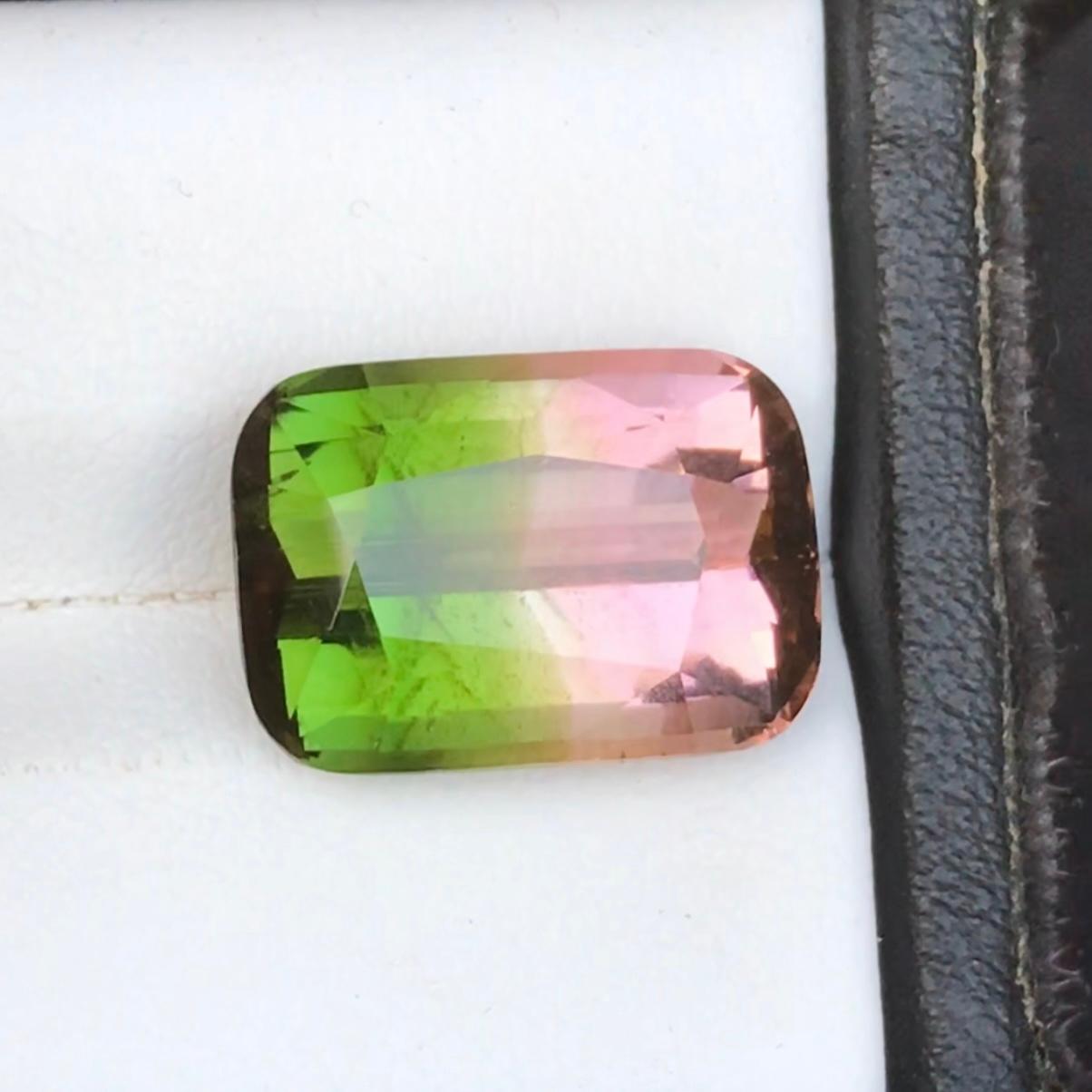 Green & Pink Watermelon Bicolor Natural Tourmaline Ring Loose Gemstone 10.85 Ct For Sale 2