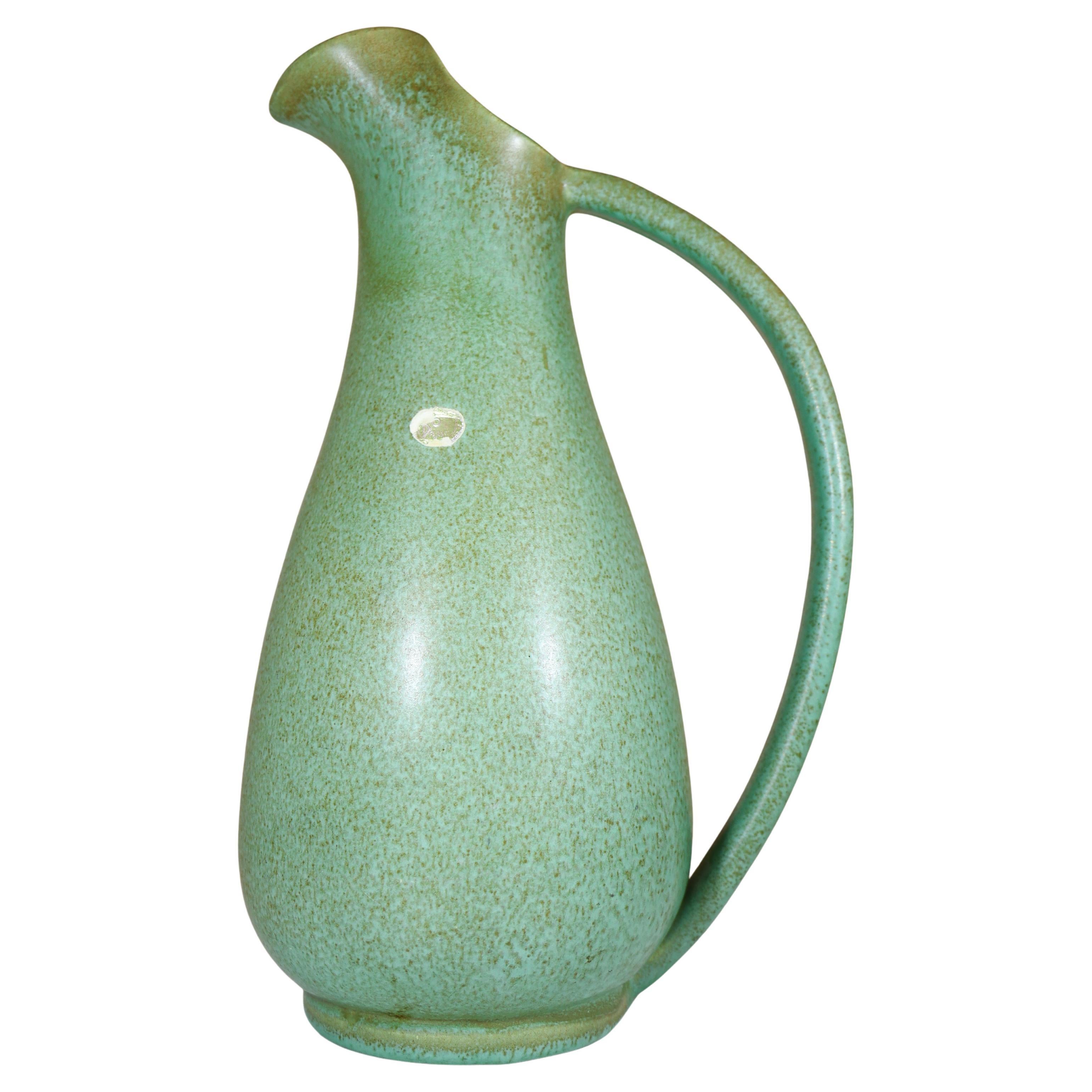 Brocca verde in ceramica Ewald Dahlskog 1930 Bo Fajans Svezia Scandinavo Moderno