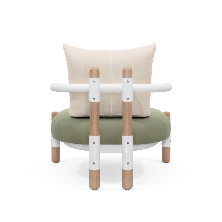 Modern Green PK15 Single Seat Sofa, Carbon Steel Structure & Wood Legs by Paulo Kobylka For Sale