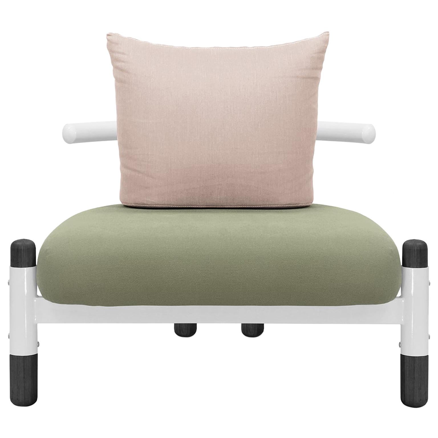 Green PK15 Single Seat Sofa, Steel Structure & Ebonized Legs by Paulo Kobylka