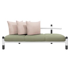 Green PK15 Three-Seat Sofa, Steel Structure and Ebonized Legs by Paulo Kobylka