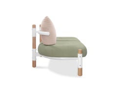 Green PK15 Two-Seat Sofa, Carbon Steel Structure & Wood Legs by Paulo Kobylka