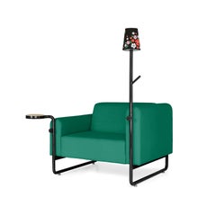 Green PK8 Armchair, Seat-Lamp Hybrid, Handmade Metal Structure by Paulo Kobylka