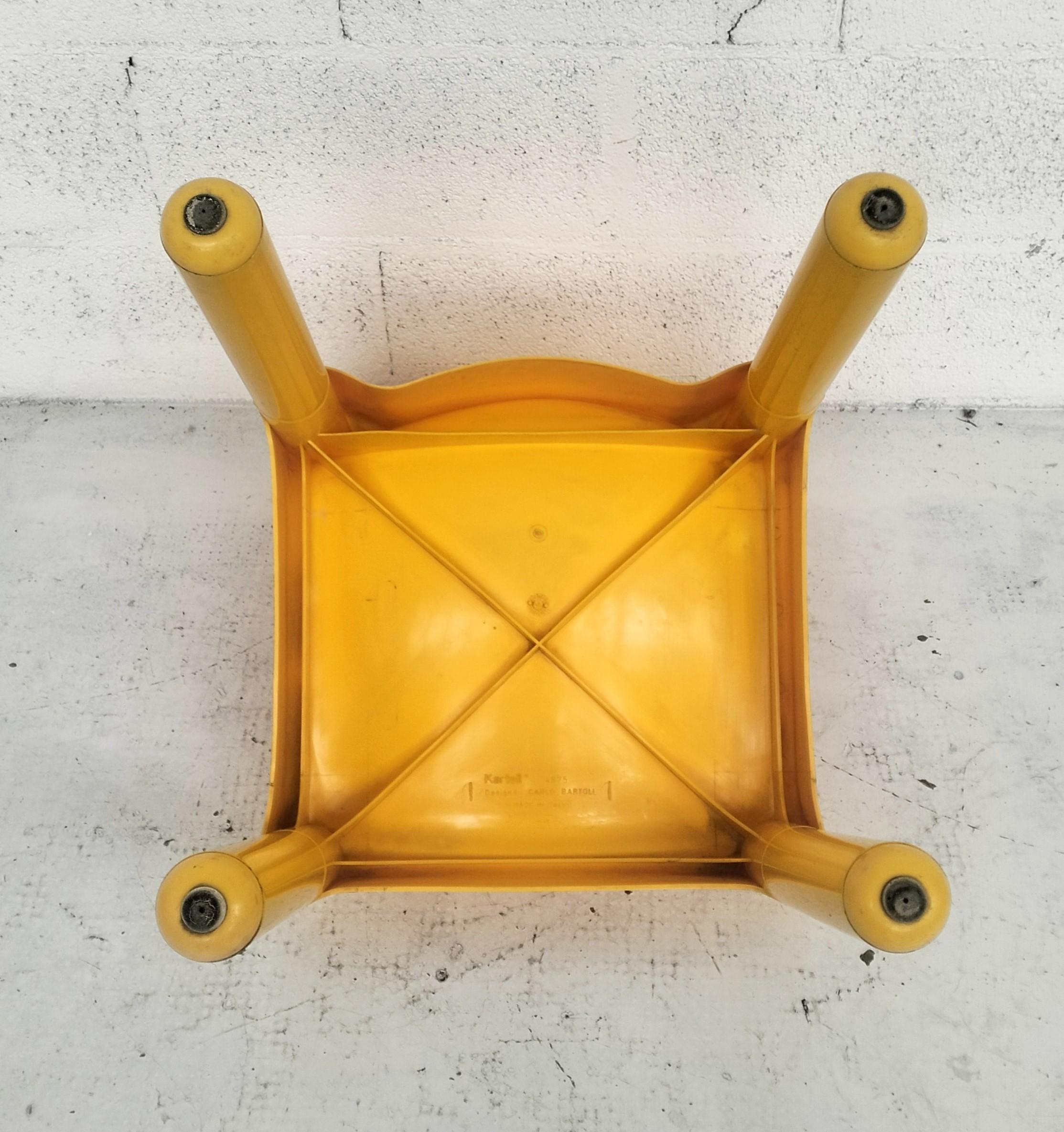 Sedie in plastica verde 4875 di Carlo Bartoli per Kartell 1970, set di 8 pezzi in vendita 5