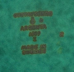 Grüner Teller mit Sagengestalt von Wilhelm Kåge