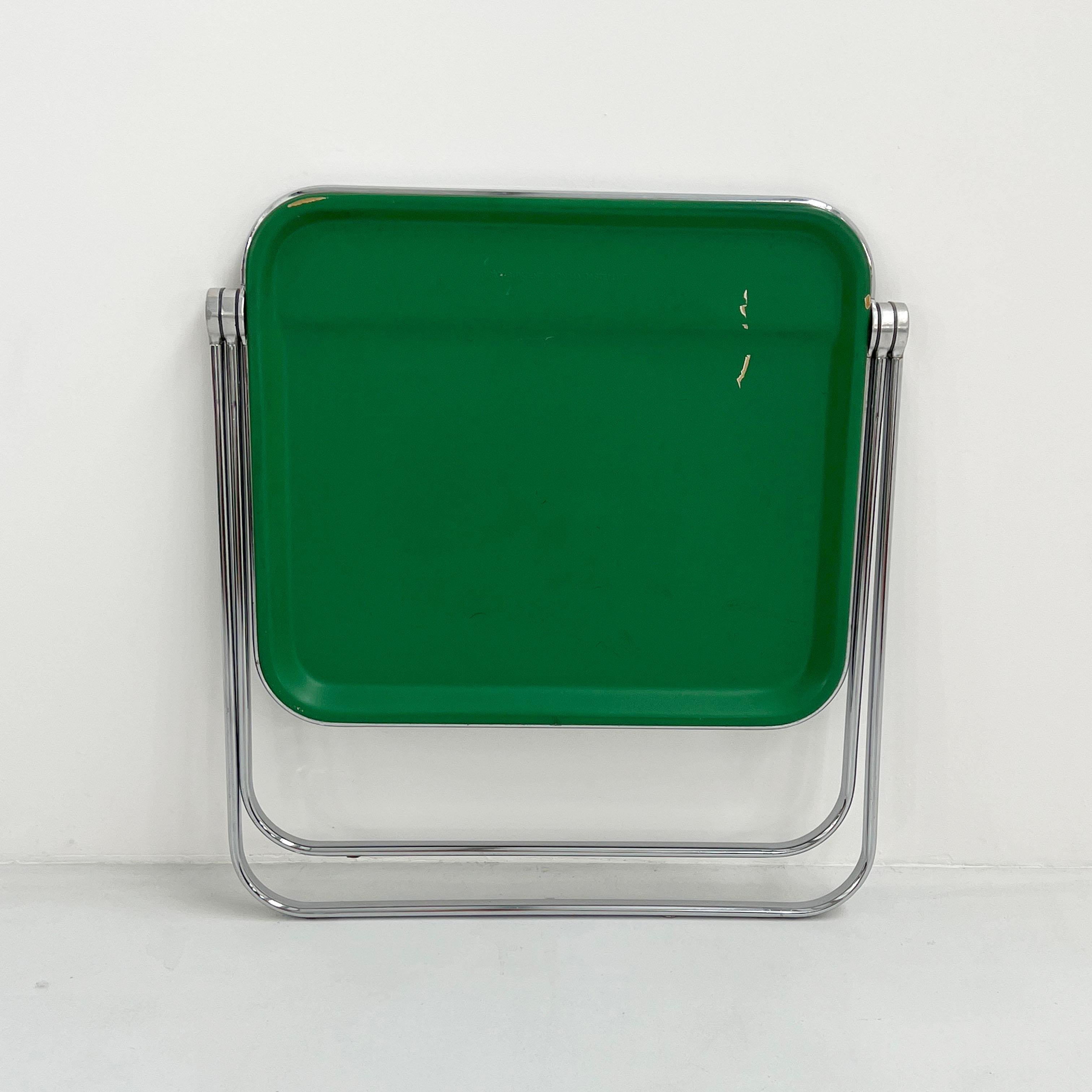 Aluminum Green Platone Folding Desk by Giancarlo Piretti for Anonima Castelli, 1970s