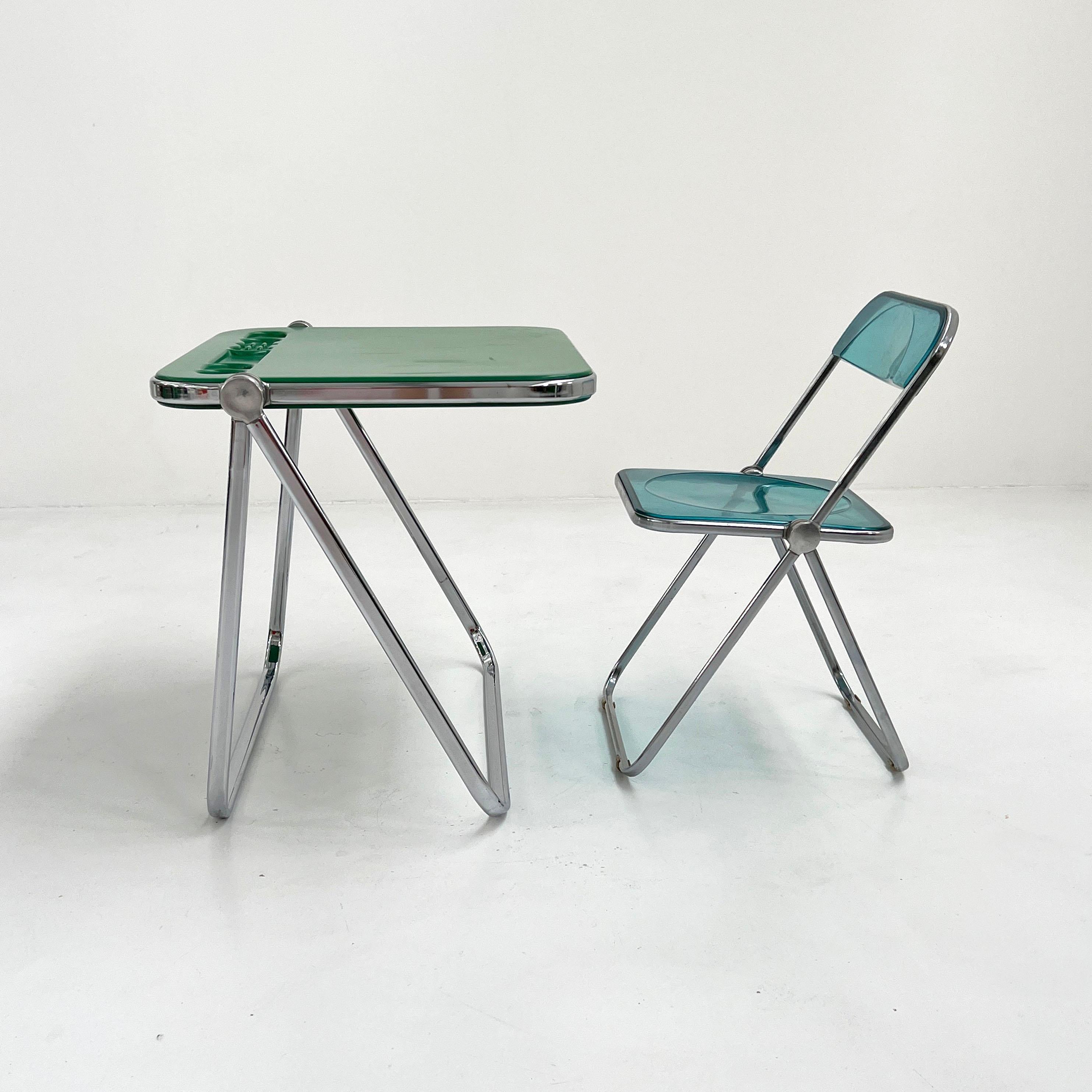 Green Platone Folding Desk by Giancarlo Piretti for Anonima Castelli, 1970s In Good Condition In Ixelles, Bruxelles