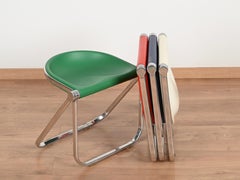 Silla Taburete Plegable Italiana Pluff Verde de G. Piretti para Anonima Castelli, 1960