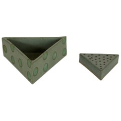Green Polka Dot Triangle Container by Matthew Ward
