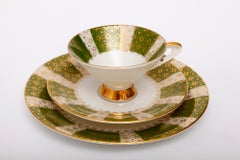 Green Porcelain Breakfast Set, Bavaria, Germany, Mid-Century Modern, 1950s