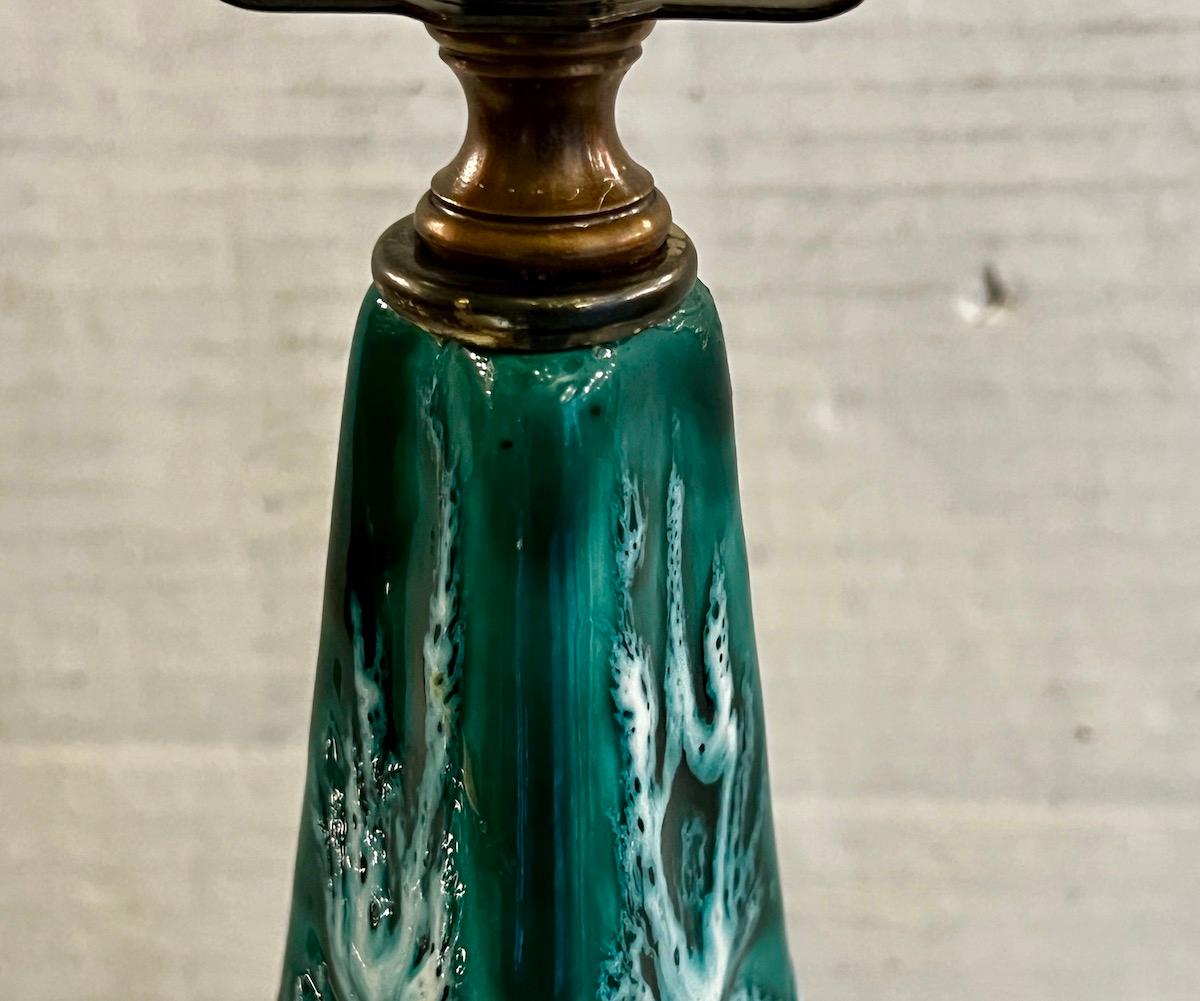 Lámpara de porcelana verde Seafoam Italiano en venta
