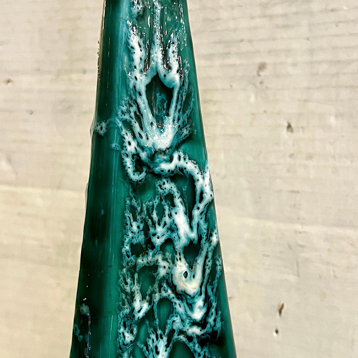 Lámpara de porcelana verde Seafoam Glaseado en venta