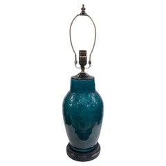 Lámpara de mesa de porcelana verde