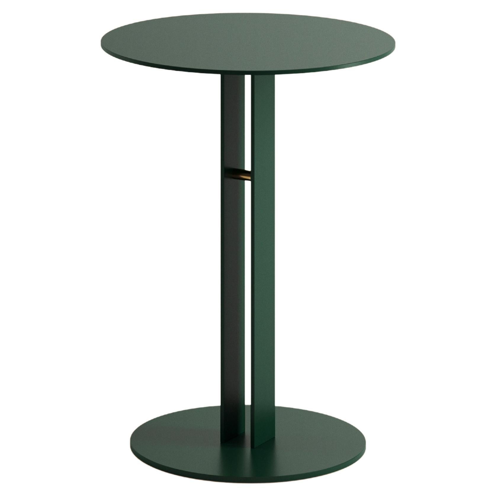 Green Portman Side Table in Steel with Brass Designed by Master for Lemon