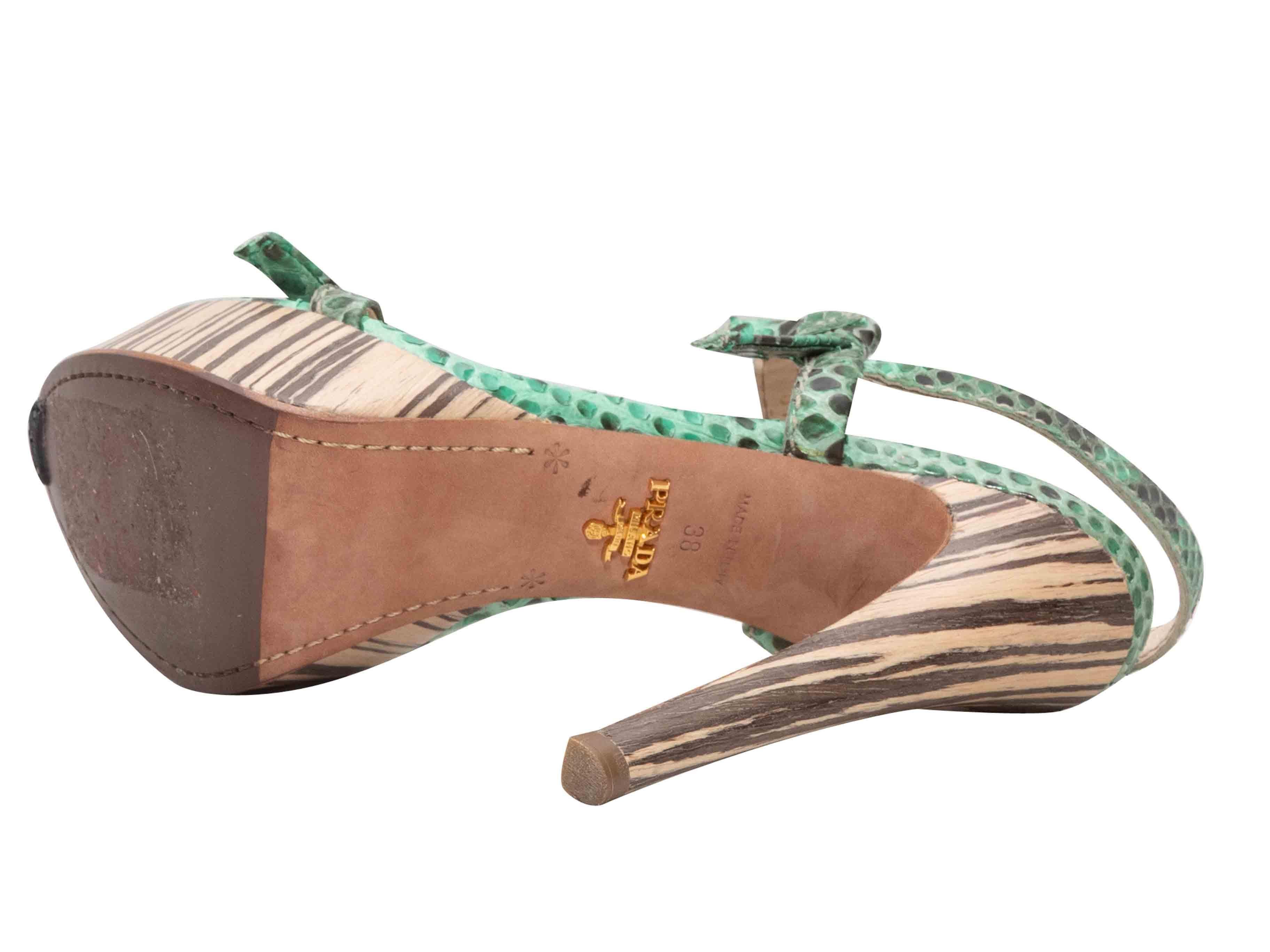 Donna Greene & Greene Snakeskin Platform Heeled Sandals Taglia 38 in vendita