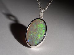 Green Precious Australian Opal Necklace
