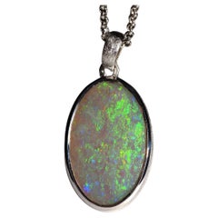 Green Precious Australian Opal Necklace