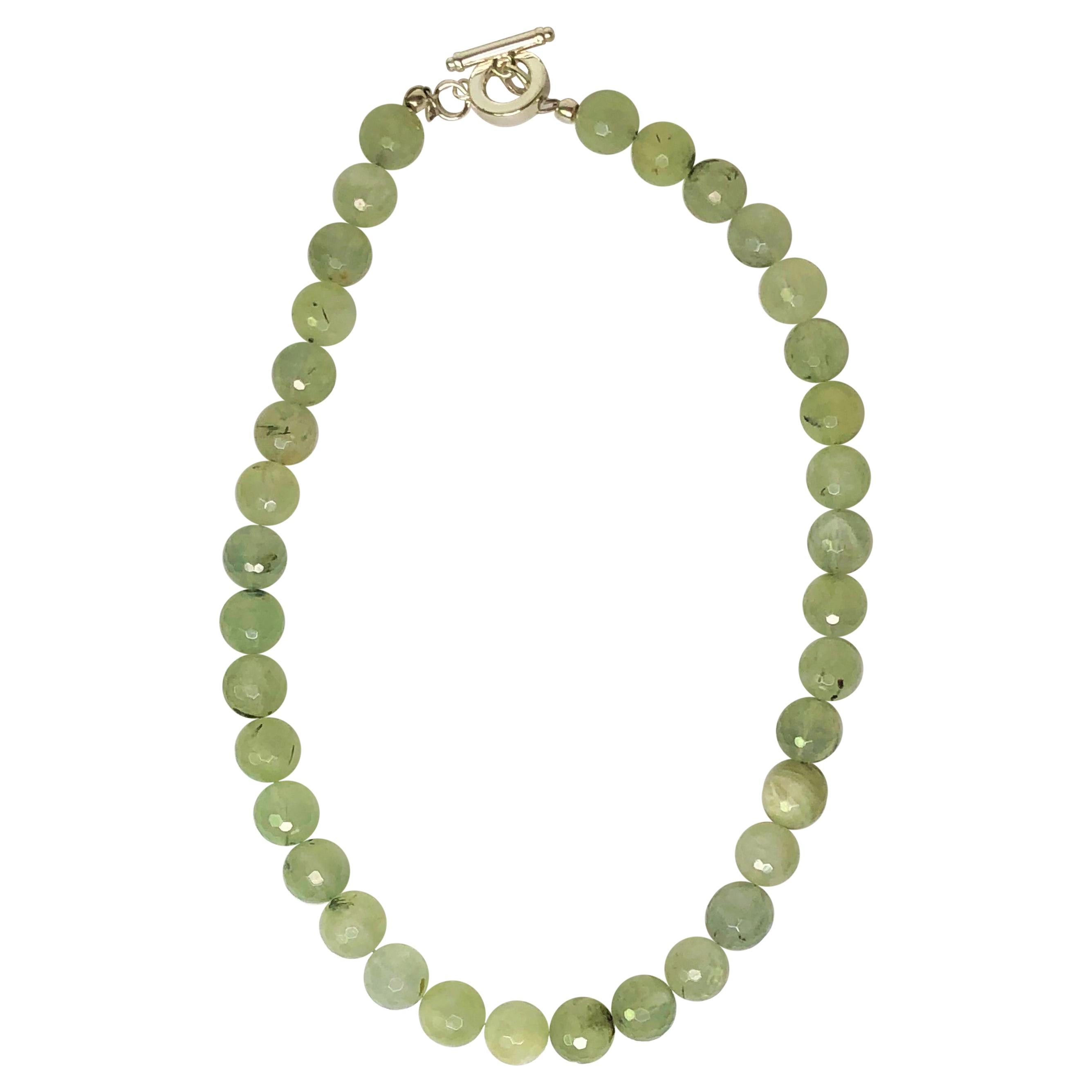35 inch green transparent glass chip bead necklace bs136 