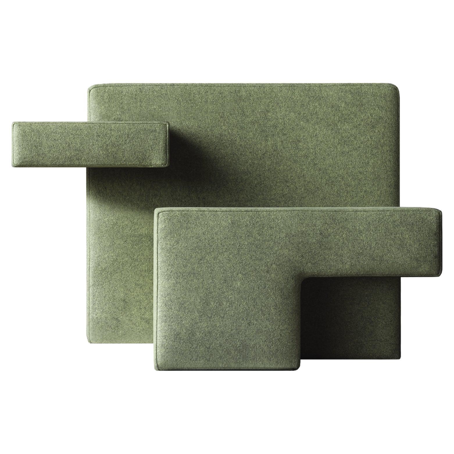 Fauteuil primitif vert, conçu par Studio Nucleo, fabriqué en Italie