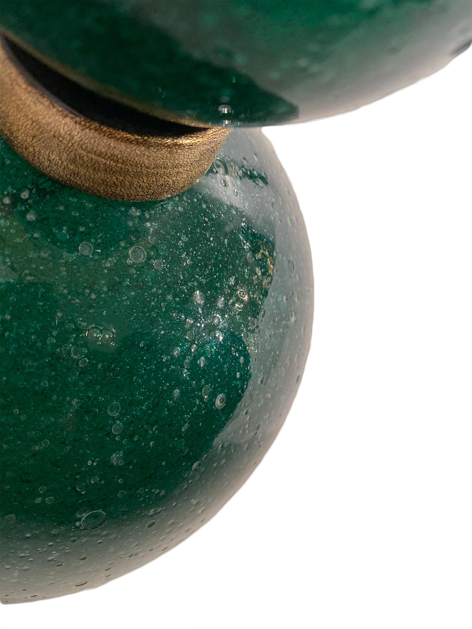 Contemporary Green Pulegoso Murano Glass Lamps