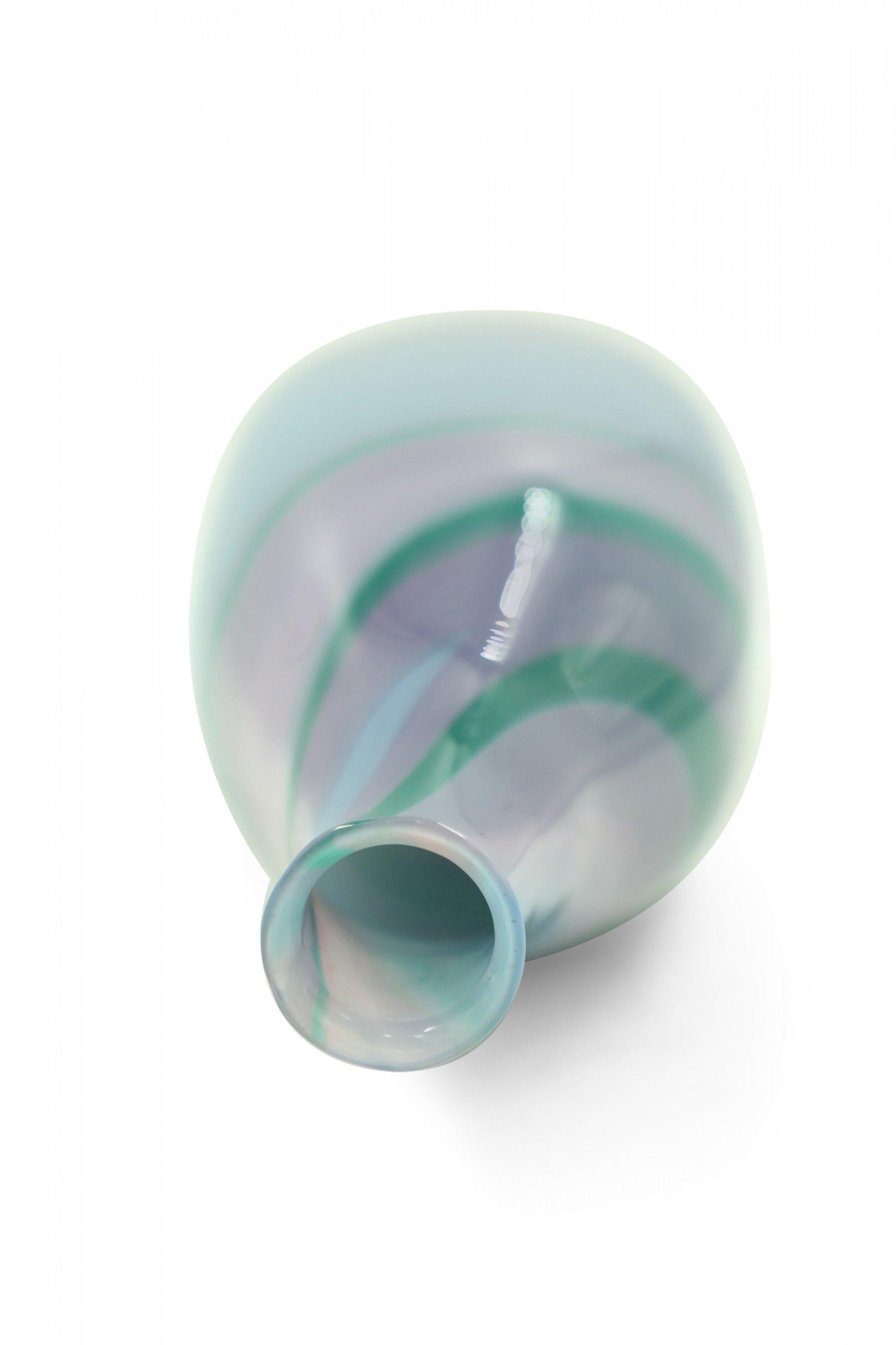 Green, Purple, and Blue Tapered Art Glass Vase in vendita 1